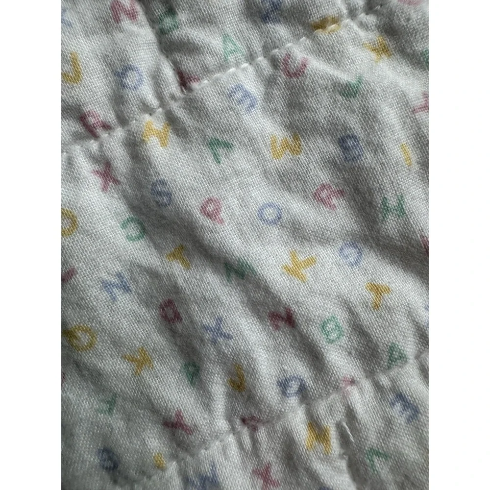 Vintage Baa Baa Black Sheep Baby Quilt‎ Blanket Green Yellow Plaid Nursery 39x39